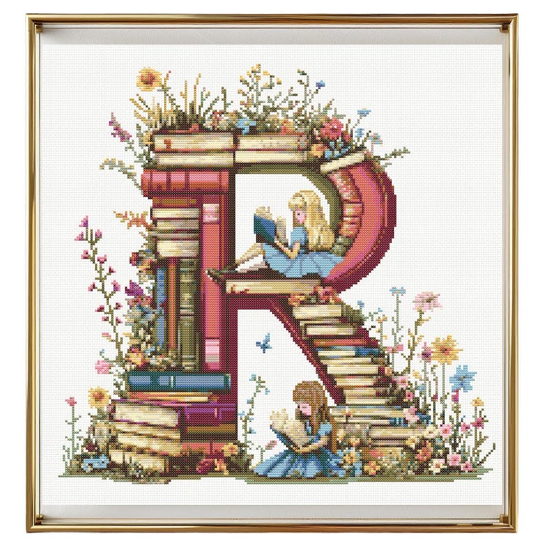 Monogram Cross Stitch Pattern Instant PDF Download - Letter “R ...