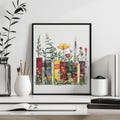 Wildflowers Cross Stitch Pattern Instant PDF Download -Books and Wildflowers Watercolor Cross Stitch Hand Embroidery Bookworm Flower Pattern