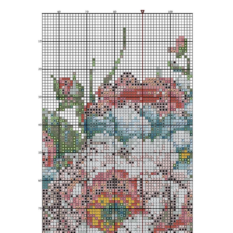 Basket Cross Stitch Pattern Instant PDF Download - Flower Basket ...