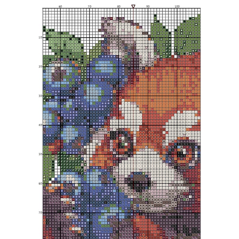 Red Panda Cross Stitch Pattern Instant PDF Download Red Panda With
