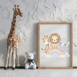 Sofort PDF Download Tiere Kreuzstich Muster - Sofortiges PDF Download - Tiere und Regenbogen Aquarell Kreuzstich Handstickerei Babyzimmer Muster Kind