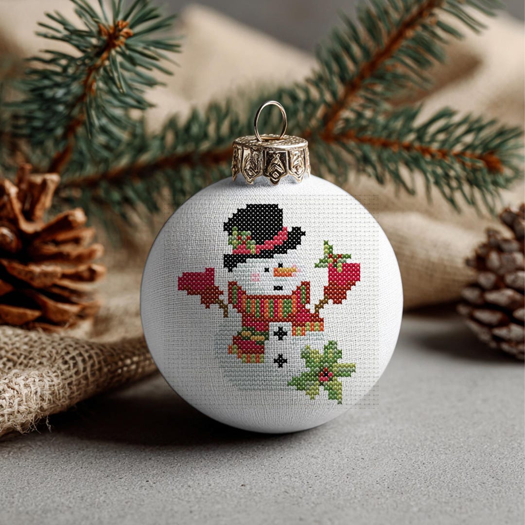 Snowman Cross Stitch Pattern Instant PDF Download - Christmas Snowman ...