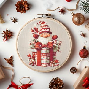 Luca-S Santa's Express Cross Stitch Kit - Counted Cross Stitch For Adults 12x16 Inch