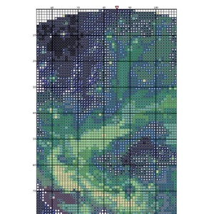 Puede incluir: Un dise&ntilde;o de arte de p&iacute;xeles con un esquema de color azul, verde y blanco. El dise&ntilde;o est&aacute; formado por peque&ntilde;os cuadrados, cada uno con un color diferente. El dise&ntilde;o es abstracto y se asemeja a un paisaje.