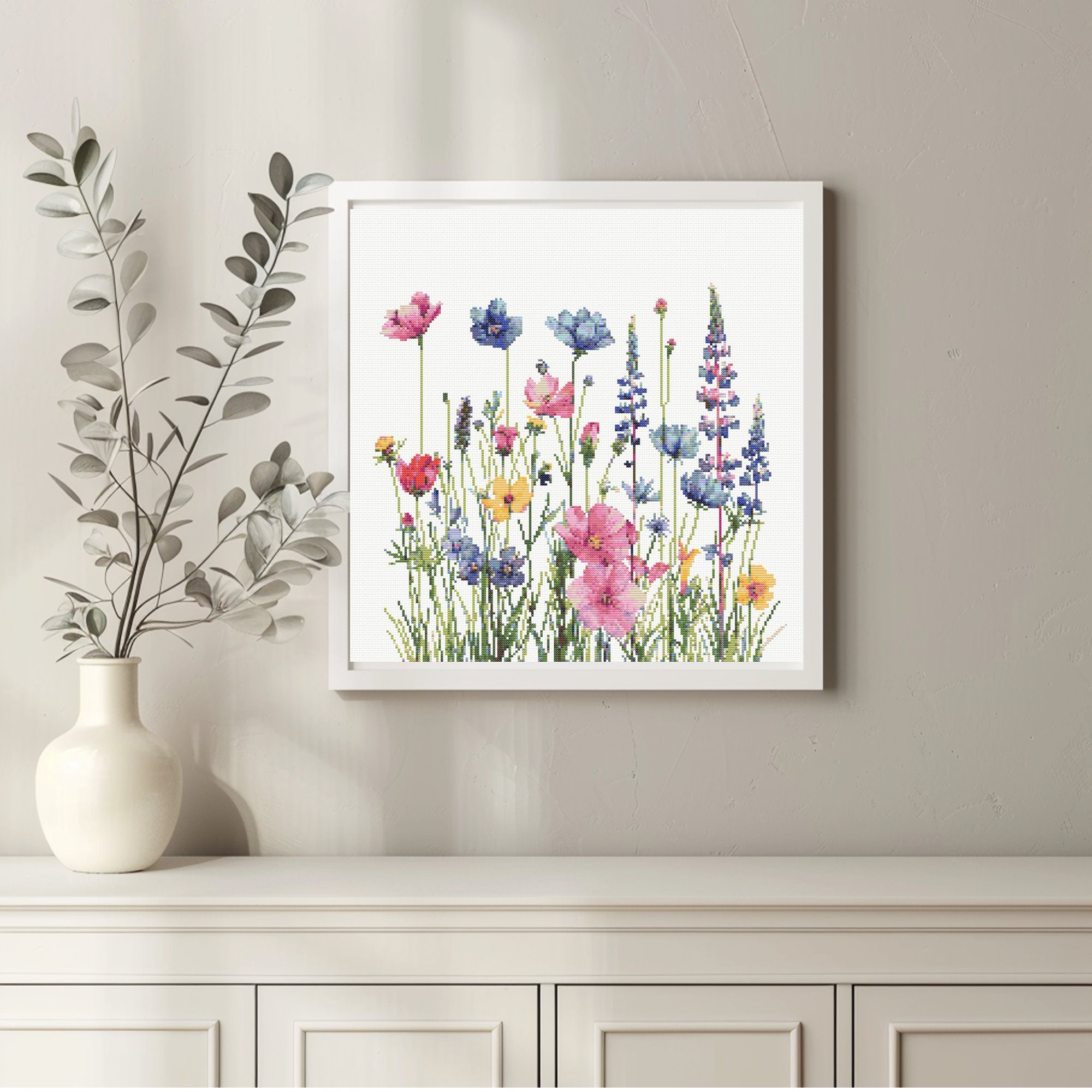 Wildflowers Cross Stitch Pattern Instant PDF Download