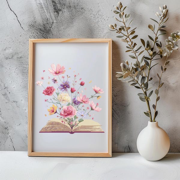 Punto de cruz flores sencillas - Etsy México