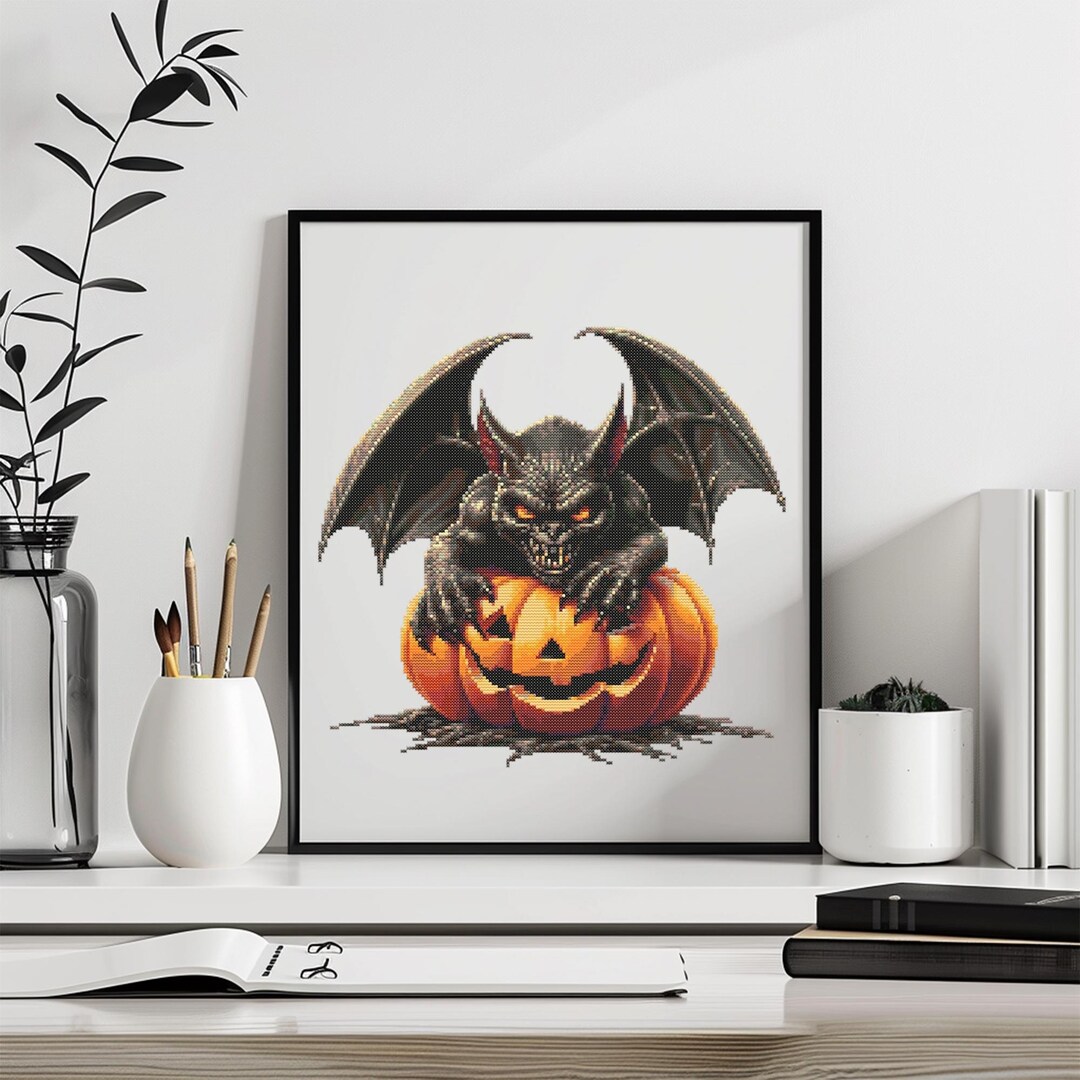 Bat Cross Stitch Pattern Instant PDF Download - Halloween Bat ...