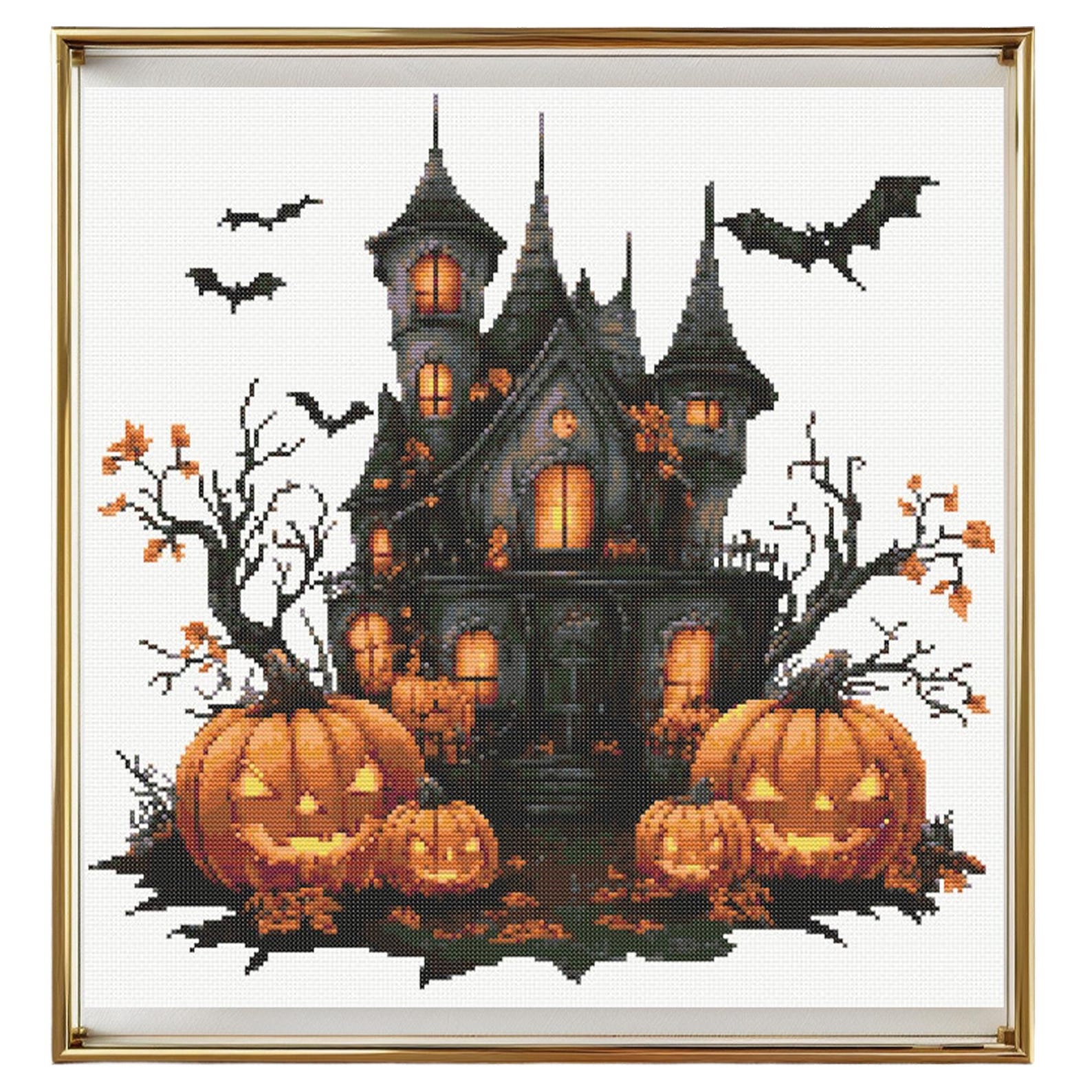 House Cross Stitch Pattern Instant PDF Download - Haunted House ...