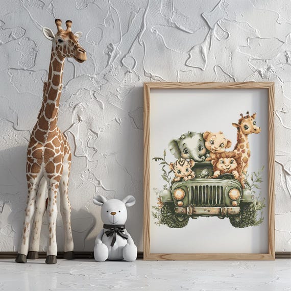 Safari Cross Stitch Pattern Instant PDF Download - Safari Animals Watercolor Cross Stitch Hand Embroidery Africa Animals Nursery Pattern