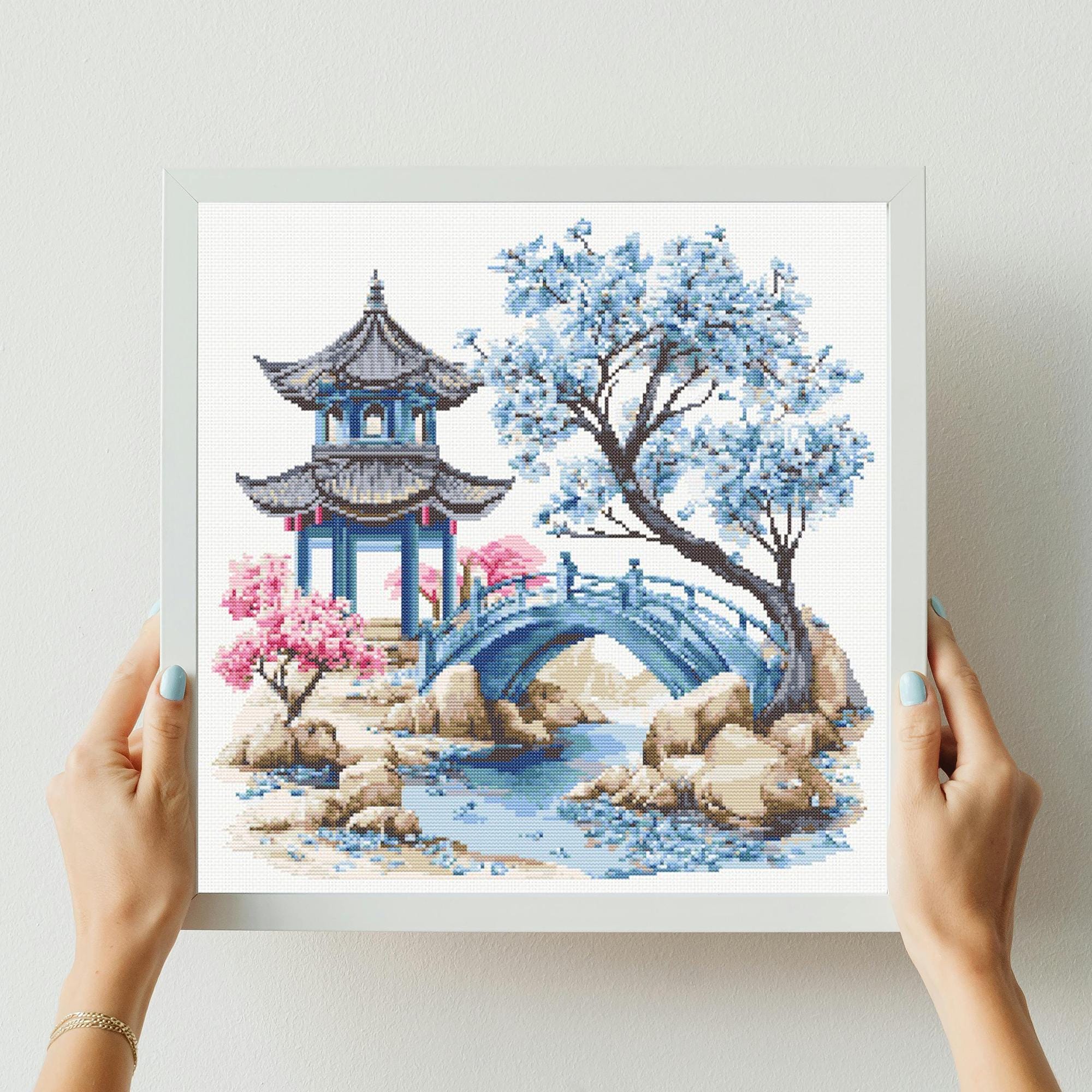 Japanese Garden Cross Stitch - Etsy
