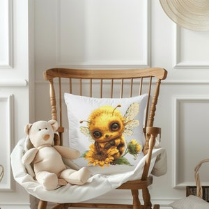 Bee Cross Stitch Pattern Instant PDF Download - Cute bee Watercolor Cross Stitch Hand Embroidery  Insect Kids Room