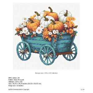 Pumpkins Cross Stitch Pattern Instant PDF Download - Cartful With ...