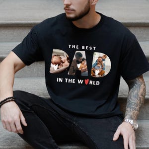Personalized Dad Photo Shirt, Custom Dad Shirt with Kids Photos, Custom Father&#39;s Day Tee, Personalized Father&#39;s Day Gift for Husband