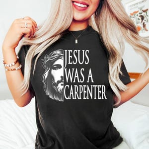 Vintage Jesus Carpenter Shirt, Christian Graphic Tee, Bible Inspired Shirt, Religious Gift for Him or Her
