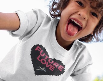 Digital Heart Future Love Kids Regular Fit Tee for Everybody XS - XL