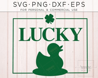 St Patricks Day Svg, Lucky Duck Svg, St Pattys Shirt, Funny Shirt, Shamrock, Lucky Ducky, Cut File, Classroom Png, Funny St. Patrick's SVG