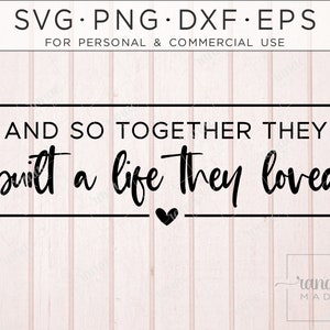 Y así juntos construyeron una vida SVG, Mr And Mrs SVG, Pillow, Family Sign, Anniversary Svg, Couple, Wedding, Valentine's Day Svg, Png