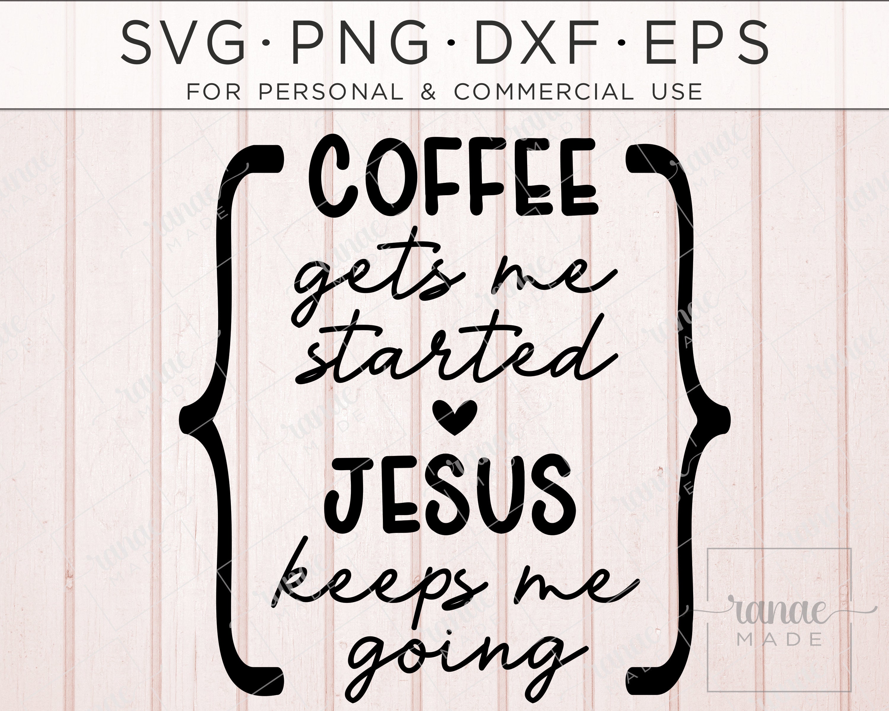 Funny Jesus and Coffee SVG Coffee Gets Me Started Jesus Keeps Etsy