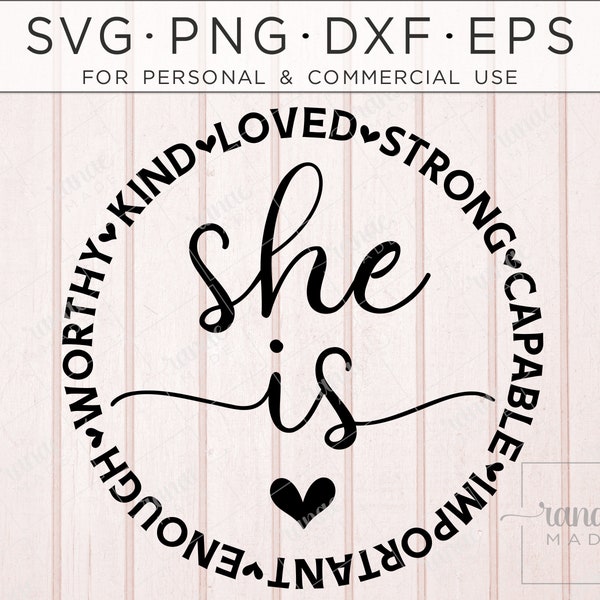 Girly Svg, Svg motivacional, feminista svg, ella es fuerte svg, jefe Lady Svg, Christian Svg, Inspirador Svg, Tshirt Svg, Teen Girl Svg