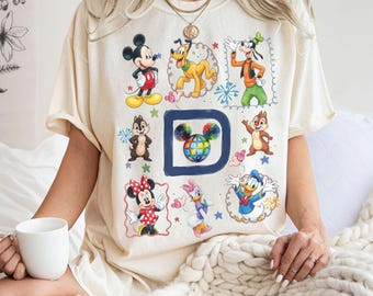 Camiseta de personajes de Disney Friends, Mickey, Minnie, Pluto, Goofy, Donald, Daisy, Chip y Dale, camiseta a juego para vacaciones familiares en Disney World