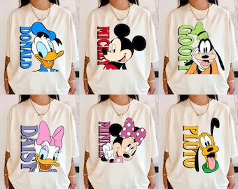 Retro Mickey And Friends Characters Shirt , Mickey Friends Tee, Vintage Disney Family Vacation Matching Shirt, Disney Trip 2026 Shirt