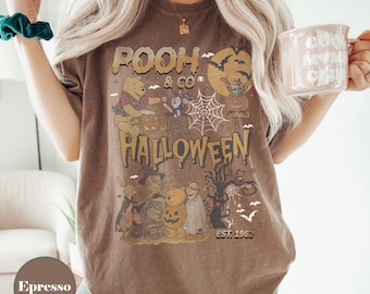 Retro Winnie The Pooh Halloween Comfort Colors Shirt, Vintage Pooh & Co Est 1926 Shirt, Pooh and Friends Halloween Tee, Halloween Party Tees