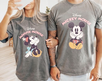 Disneyland Vintage Minnie Mickey Mouse Couple Matching Shirt, Valentines Day Mickey and Minnie Shirt, Funny Matching Couple Disney World