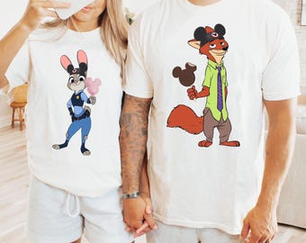 Disney Zootopia Couple Shirt, Nick Wilde Judy Hopps Shirt, Disney Zootopia Matching Tee, Zootopia Kids Shirt, Disney Couple Tee