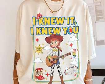 Camiseta retro de Disneyland Pixar Toy Story 5 "Lo sabía, te conocía", camiseta de cumpleaños de Toy Story 5, Toy Story 5, camiseta de Jessie, camiseta de Woody