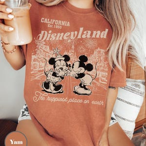 Retro Disneyland Mickey And Minnie Comfort Colors Shirt, Disneyland California Est.1955 Shirt, Mickey And Friends Tee, Disney Vacation Shirt Yam