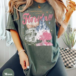 I Need to Forget So Take Me to Florida Shirt, Magical Theme Park Shirt, Walt Disney World Family Vacation Tee, Disney Women Shirts Moss/Military Green