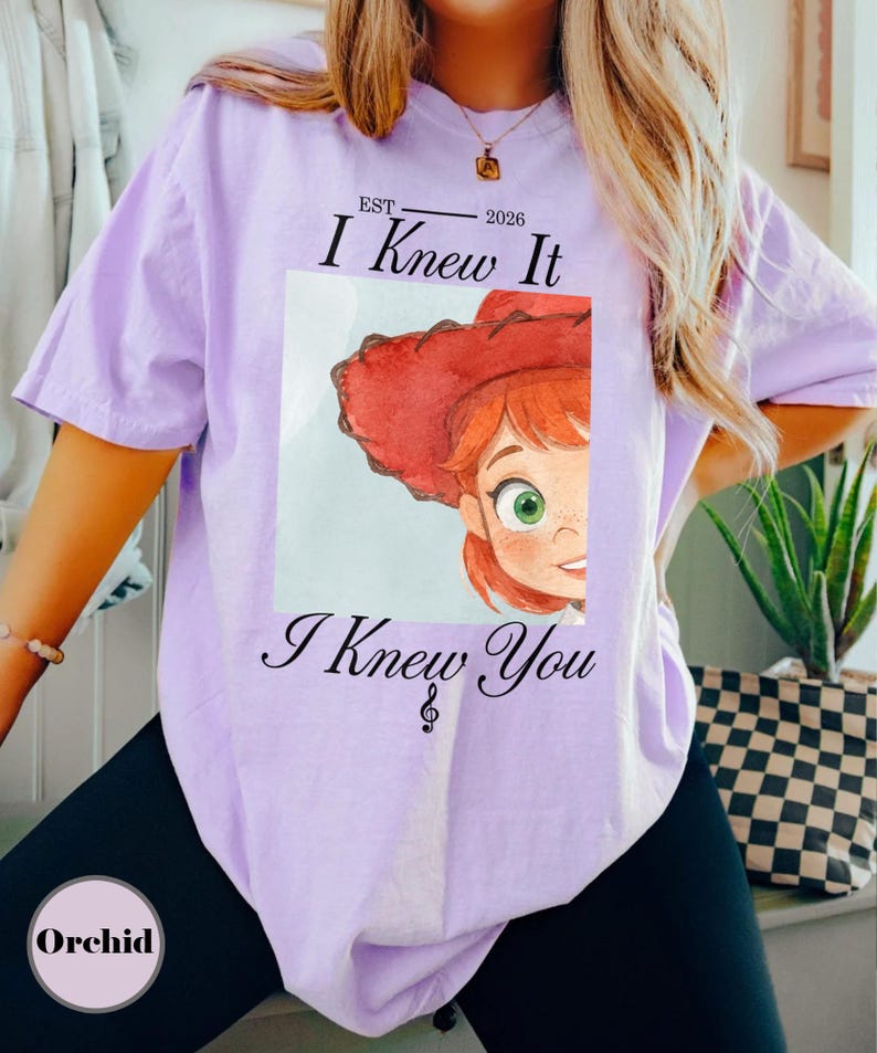 Retro I Knew It I Knew You Comfort Colors Shirt, Gift For Music Fan, Nostalgic Toy Story 5 Inspired Tee, You've Got A Friend In Me Orchid (Comfort)