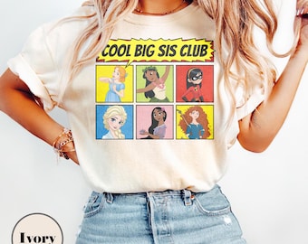 Disney Cool Big Sis Club Comfort Colors Shirt, Disney Big Sister Shirt, Best Sister Ever, Matching Sibling Shirt, Baby Announcement Tee
