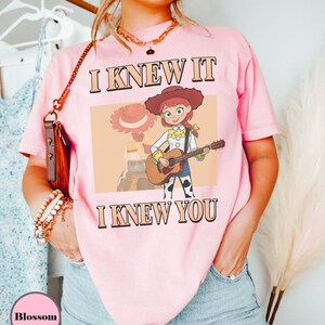 I Knew It I Knew You Jessie Inspired Shirt, Western Cowgirl Graphic Tee, Cute Cartoon Character Shirt, Country Music Lover Gift Blossom/Light Pink