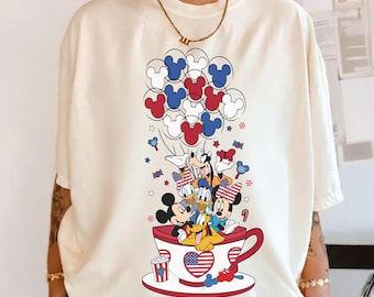 Retro Mickey & Friends 4th of July Shirt, Party in the USA Disney Independence Day 2026 Family Trip Shirt, Walt Disney World T-shirt