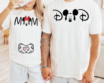 Comfort Colors® Disney Mama Daddy Est 2026 Shirt, Pregnancy Announcement Minnie Mickey Shirt, Mom to Be Dad to Be Gift, Baby Reveal Matching