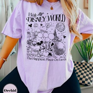 Vintage Mickey Disneyworld Comfort Colors Shirt, Vintage Mickey & Friends Shirts, Walt Disneyworld Tee, Disney 2026 Trip Disney Vacation Tee Orchid (Comfort)