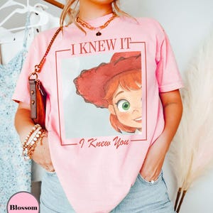 Watercolors TS Jessie Toy Story 5 Comfort Colors Shirt, Retro I Knew It I Knew You, Disneyland Toy Story Family Matching Tee Blossom/Light Pink