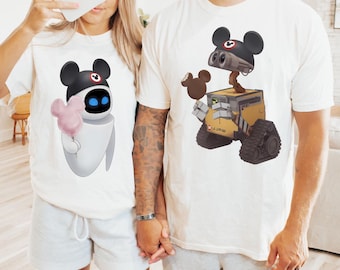 Comfort Colors® Disney Pixar Wall-E And Eve Couple Shirts, Disney Couples Shirts, Wall-E and Eve Matching Shirt, Disney Trip, Magic Kingdom