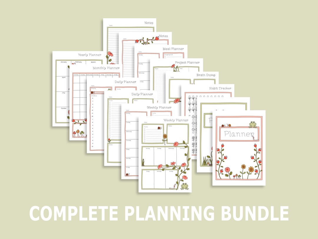Printable Cosy Garden Planner PDF | 14 Hand-drawn Pages | A4, A5, US ...