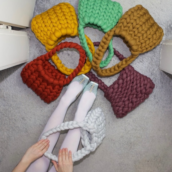 100% cotton yard Greta crochet Bag custom made in different colors