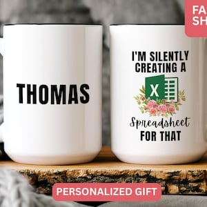 Spreadsheet Mug, Coworker Gifts, Funny Gift for Your Boss, Excel Spreadsheet Gift, Excel Gifts, Spreadsheet, Excel Coffee Mug, Excel Tasse