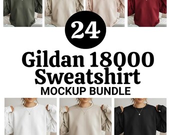 24+ Sweatshirt Mockup Bundle, Women Christmas Mockup, Holiday Mockups, Gildan 18000 Mockup, Gildan Sweatshirt Mockup, G180 Mockup Bundle