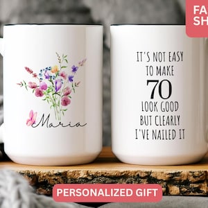 70th Birthday Gift, Custom Sentimental Gifts for Woman, Great Grandma Mug, Birthday Gift, Born in 1955 Mug, Turning 70 Year Old Coffee Mug