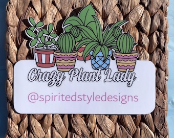 Pegatina de la Señora Loca de las Plantas / Pegatinas de Plantas / Regalos para Amantes de las Plantas / Pegatinas Impermeables / Pegatina Mate