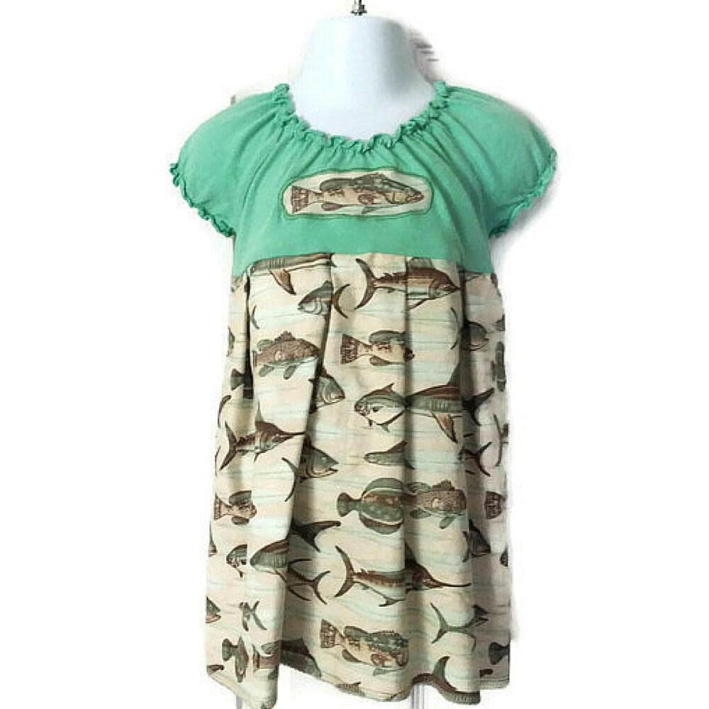 Girls Let's Go Fishing Dress Size 2T/3T Fishin' Up Etsy