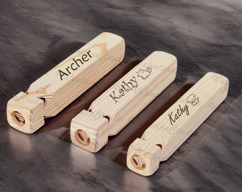 Personalized Train Whistle, Custom Engraved Train Whistle, Kids Wooden Toy Whistle, Choo Choo Whistle, Christmas Gift