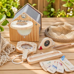 Personalized Bug Catcher Kit for Kids, Engraved Wooden Insect Explorer Set, Outdoor Nature Gift