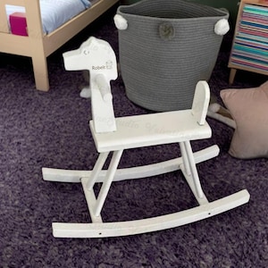 Personalized Wooden Rocking Horse, Custom Name Wooden Horse Toy, Children Classic Rocking Horse Wooden Handmade Child Toys, Self-Assembly