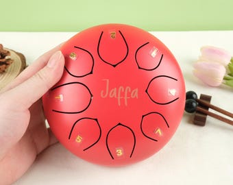8-Note Tongue Drum With Sticks And Drum Bag, Custom Steel Drum, Meditation Drum, Rain Drum, Sound Therapy,Sound Bath,Metal Drum